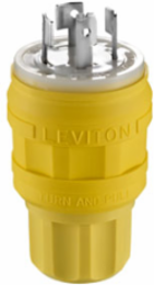Wetguard Watertight Locking Plug, 20 Amp, 120/208 Volt, IP69K, 4-Pole