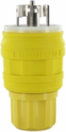 Wetguard 20A 250V Locking Plug, IP66/IP67/IP69K, Non-Grounding, Yellow