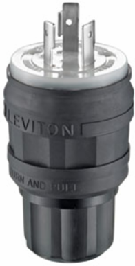 Wetguard Watertight Locking Plug, 20 Amp, 125 Volt, NEMA L5-20P, IP69K Rated