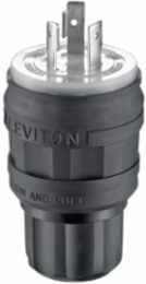 Wetguard Watertight Locking Plug, 20 Amp, 125 Volt, NEMA L5-20P, IP69K Rated