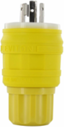 Wetguard Watertight Locking Plug, 20 Amp, 250 Volt, NEMA L6-20P, Yellow