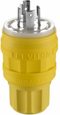 Wetguard Watertight Locking Plug, 20 Amp, 250 Volt, NEMA L15-20P, 3-Phase