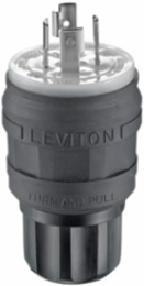 Watertight Locking Plug 20 Amp 480 Volt NEMA L16-20P Black