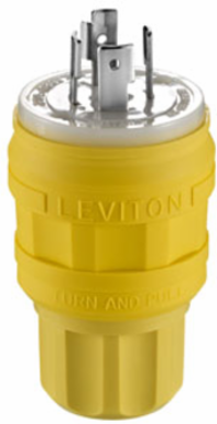 Wetguard 20 Amp 480 Volt Industrial Locking Plug, NEMA L16-20P, IP69K Rated
