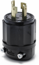 Locking Plug 30 Amp 125/250 Volt NEMA L14-30P, Rugged Nylon, Black