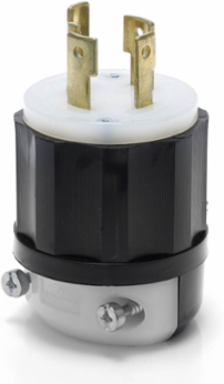 Locking Plug 30 Amp 125/250 Volt NEMA L14-30P Industrial Grade Black/White