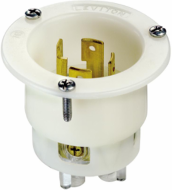 Locking Flanged Inlet 30 Amp 125/250 Volt NEMA L14-30P Industrial Grade