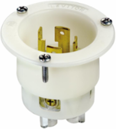 Locking Flanged Inlet 30 Amp 125/250 Volt NEMA L14-30P Industrial Grade