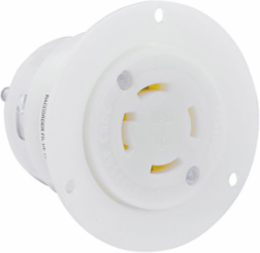 30 Amp Locking Flanged Outlet Receptacle NEMA L14-30R, 125/250 Volt, Nylon