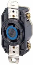 30 Amp Flush Mount Locking Receptacle, NEMA L15-30R, 250 Volt, 3-Phase