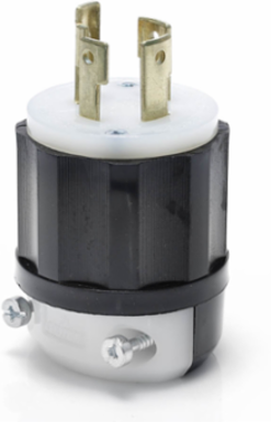 NEMA L15-30P Locking Plug, 30 Amp, 250 Volt, 3-Phase, Impact Modified Nylon
