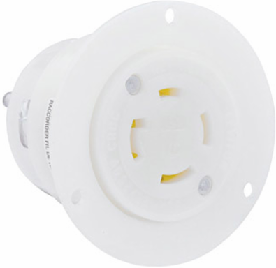 30 Amp Flanged Locking Receptacle NEMA L15-30R 250 Volt 3-Phase