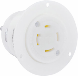 30 Amp Flanged Locking Receptacle NEMA L15-30R 250 Volt 3-Phase