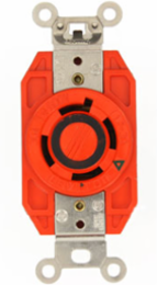 30 Amp 600 Volt NEMA L17-30R Flush Mount Locking Receptacle, Industrial Grade