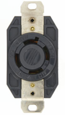30 Amp 600 Volt Flush Mount Locking Receptacle, Industrial Grade, NEMA L17-30R