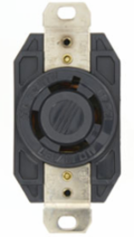 30 Amp 600 Volt Flush Mount Locking Receptacle, Industrial Grade, NEMA L17-30R