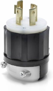 30 Amp Locking Plug, 600 Volt, NEMA L17-30P, 3-Phase, Nylon Construction