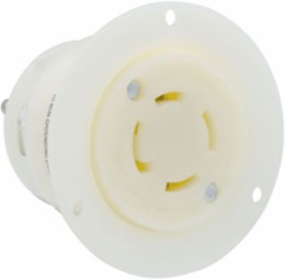 30 Amp, 120/208 Volt, Flanged Outlet Locking Receptacle, Industrial Grade