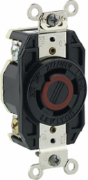 30 Amp Flush Mount Locking Receptacle, 277/480 Volt, NEMA L19-30R, Industrial Grade