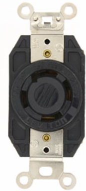 30 Amp Industrial Grade Flush Mount Locking Receptacle, 347/600 Volt, NEMA L20-30R