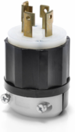 Industrial Grade Locking Plug 30 Amp 347/600 Volt 4P, 4W, NEMA L20-30P, Black-White