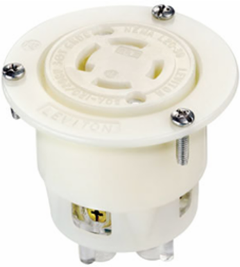 30 Amp, 347/600 Volt, Flanged Outlet Locking Receptacle, Industrial Grade