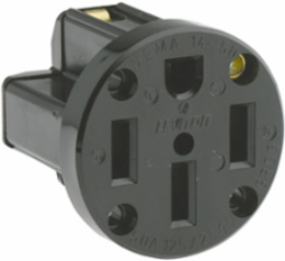 50 Amp Flush Mount Outlet, NEMA 14-50R, 125/250 Volt, Black