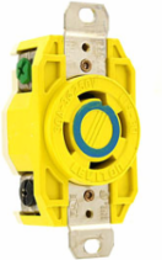 30 Amp 250 Volt 3-Phase NEMA L15-30R Locking Receptacle, IP67, Corrosion-Resistant