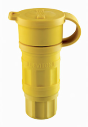 Wetguard Watertight Connector, 20 Amp 250 Volt, NEMA L2-20R, Non-Grounding, Yellow