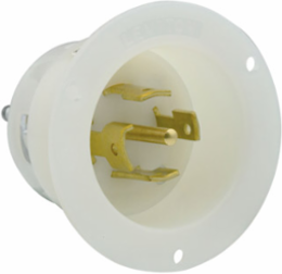30 Amp Flanged Inlet Locking Receptacle 120/208 Volt 3-Phase, Nylon Construction
