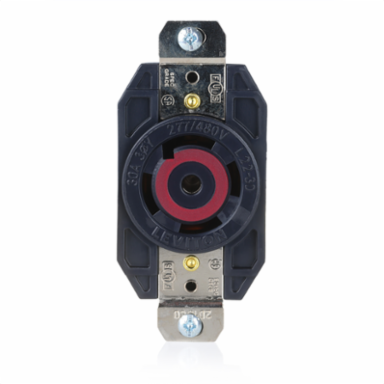 30 Amp 277/480 Volt 3-Phase NEMA L22-30R Industrial Grade Locking Receptacle