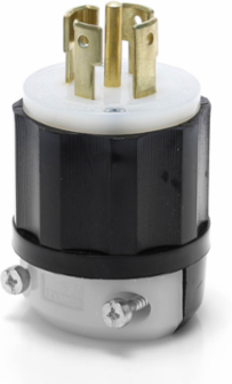 30 Amp NEMA L22-30P Locking Plug, 277/480 Volt, Impact Modified Nylon