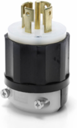 30 Amp NEMA L22-30P Locking Plug, 277/480 Volt, Impact Modified Nylon