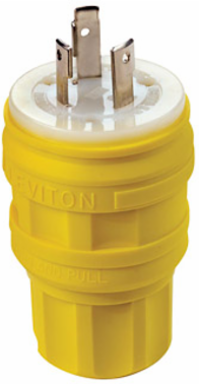 Wetguard Watertight Locking Plug, 30 Amp, 125 Volt, NEMA L5-30P, IP69K Rated