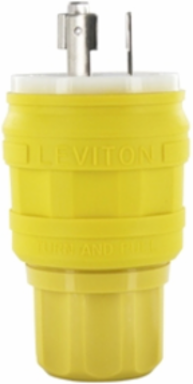 Wetguard 30 Amp Locking Plug, 277 Volt NEMA L7-30P, IP69K, Yellow