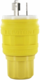 Wetguard 30 Amp Locking Plug, 277 Volt NEMA L7-30P, IP69K, Yellow