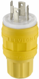 Wetguard 30 Amp Locking Plug, NEMA L14-30P, IP69K, Yellow