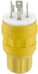 Wetguard Watertight Locking Plug 30 Amp 250 Volt NEMA L15-30P 3-Phase Yellow
