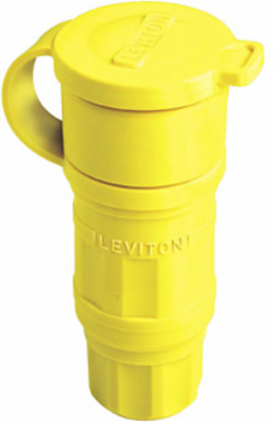 Wetguard Watertight Locking Connector, 30 Amp, 125 Volt, NEMA L5-30R, Yellow