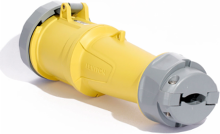 LEV Series 100A IEC Pin & Sleeve Connector, 125V, 3-Phase, IP66/IP67/IP68/IP69K
