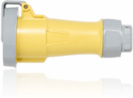 LEV Series 20 Amp Watertight IEC Pin & Sleeve Connector, IP69K, 125 VAC, Yellow
