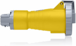 30 Amp 125 Volt 2-Pole 3-Wire Connector, Yellow, IP67 Watertight, Industrial Grade