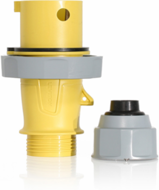 LEV Series 30 Amp 125 Volt IEC Pin & Sleeve Plug, Watertight, Screwless Clamp Assembly