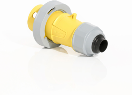 LEV Series 30 Amp 125 Volt IEC Pin & Sleeve Plug, Watertight, Screwless Clamp Assembly