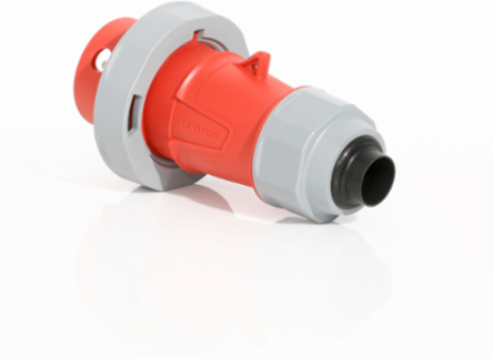 LEV Series 30 Amp 480 Volt IEC Pin & Sleeve Plug, Watertight, Red