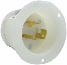 20 Amp Flanged Inlet Locking Receptacle, 125/250 Volt, Nylon Body, NEMA WD-6