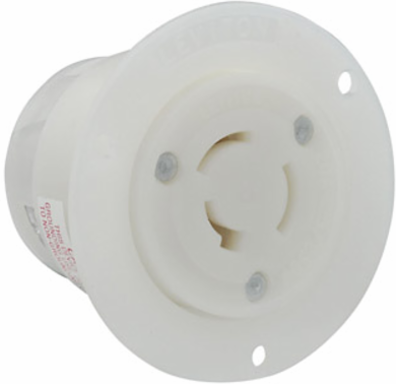 20 Amp Flanged Outlet Locking Receptacle 125/250 Volt, Industrial Grade