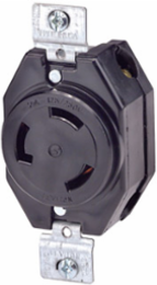 30 Amp Flush Mount Locking Receptacle, 125/250 Volt, Non-Grounding, Industrial Grade