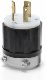 30 Amp Locking Plug, 125/250 Volt, Industrial Grade, Black & White
