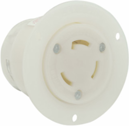 30 Amp Flanged Locking Receptacle, 125/250 Volt, Industrial Grade